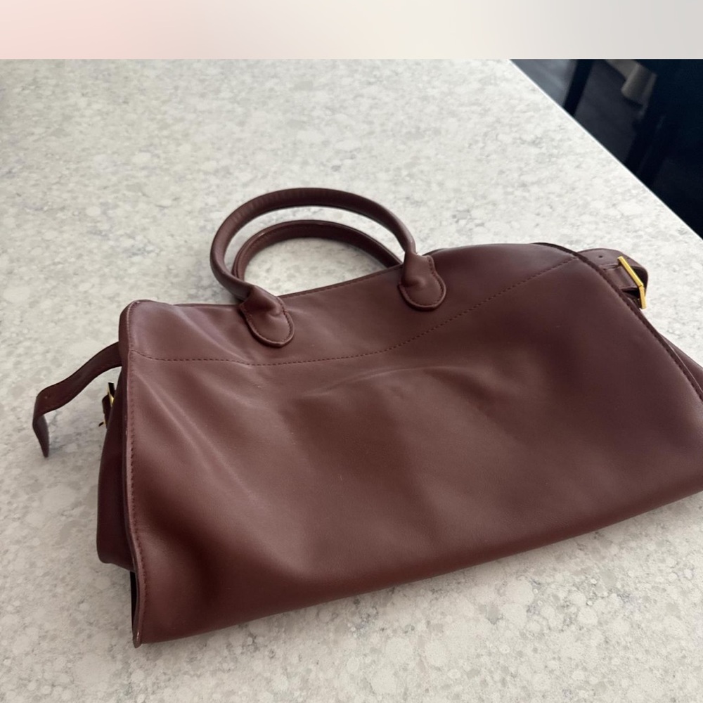 The Row Chestnut Leather Tote